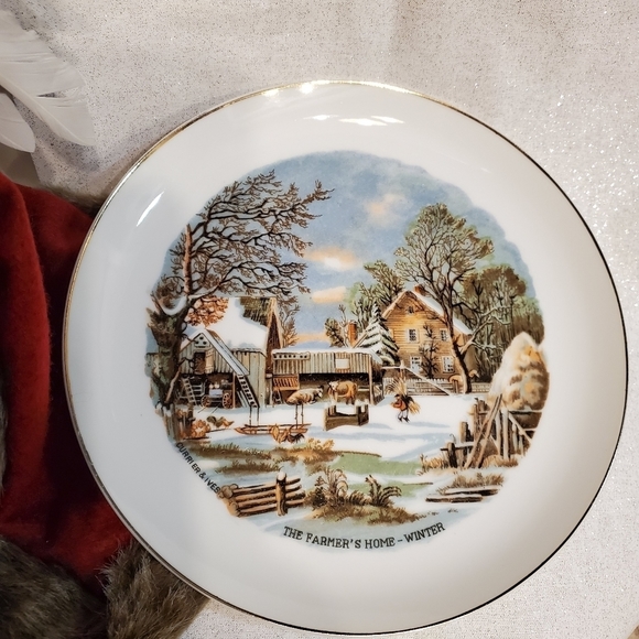 THE Farmer's Home -- Winter Currier & Ives Collector Plate - Picture 1 of 2